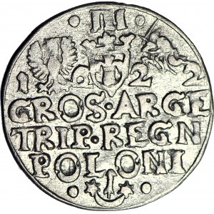 RR-, Zygmunt III Waza, Trojak Kraków 1222/1622, przebitka daty