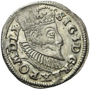 Sigismund III Vasa, Trojak 1596, Poznań, date at top of reverse, rare