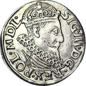 RRR-, Zygmunt III Waza, Trojak 1619, Kraków, GOOS przebite na GROS, R5