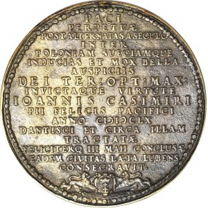 Jan Kazimierz, Medal 1660 Gdańsk, Pokój w Oliwie 1660, kopia
