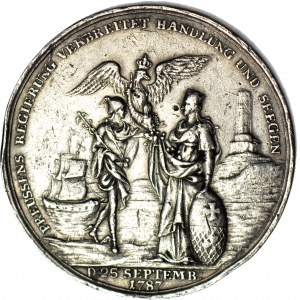RR-, Medal, Elbląg 1787, 550 lat miasta Elbląg, urodziny króla Prus, SREBRO
