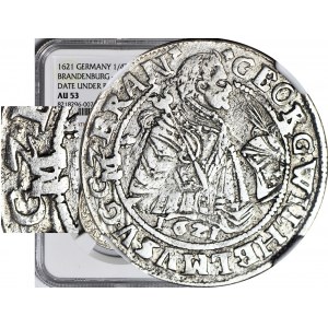 RRR-, Jerzy Wilhelm, Ort 1621, Królewiec, M poza legendą, rzadkość