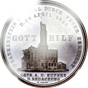 Śląsk, Medal 1858, zniszczenie ratusza w Ząbkowicach Śląskich, wyśmienity