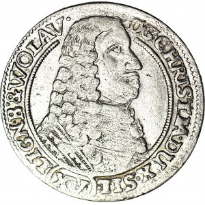 RRR-, Śląsk, Chrystian Wołowski, 15 krajcarów 1664, Brzeg, CHRISTIA (zamiast CHRYSTIAN), odwrotka, NIENOTOWANE