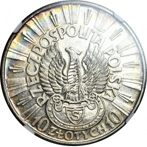 10 gold 1934, Pilsudski, shooting eagle, very nice