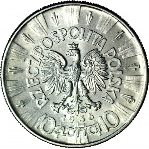 10 gold 1936, Pilsudski, minted