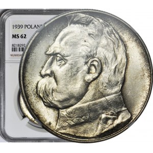 10 gold 1939, Pilsudski, mint, beautiful