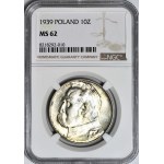 10 gold 1939, Pilsudski, mint, beautiful