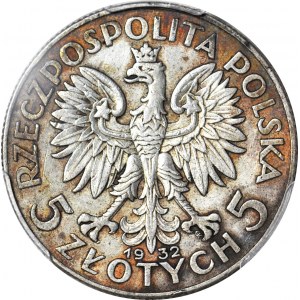5 złotych 1932, Głowa, ZE ZNAKIEM, Warszawa, piękna