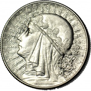 5 zlatých 1933, hlava, razené