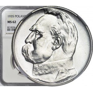 5 gold 1935, Pilsudski, minted