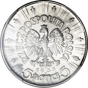 5 gold 1935, Pilsudski, minted