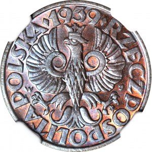 5 pennies 1939, mint, color BN