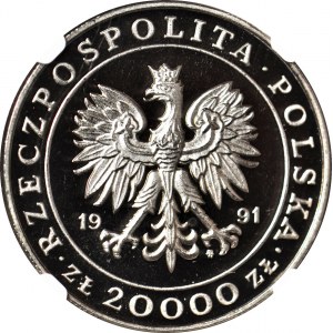 20.000 or 1991, 225 ans de la Monnaie de Varsovie PRÓBA, nickel