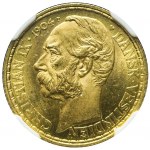 Dania, Duńskie Indie Zachodnie, Chrystian IX, 20 franków / 4 daler 1904, Kopenhaga, piękne