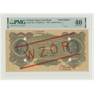 10.000 marek polskich 1922, WZÓR, numeracja kolejna, A 1234500/A 6789000