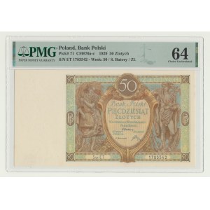 50 zloty 1929, ser. ET, banca