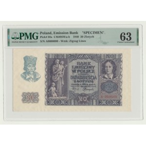 20 gold 1940, MODEL, ser. A 0000000, B. RARE