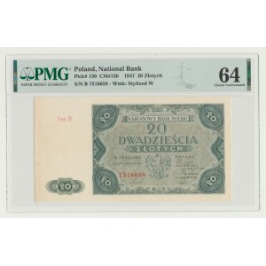 20 gold 1947, ser. B, capital letter