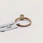 Silver ring with natural green apatite