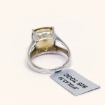 Silver ring with natural olive quartz
