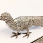 Zestaw Posrebrzanych Figurek Pawi