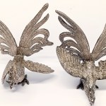 Pair of Silver Plated Rooster Figurines