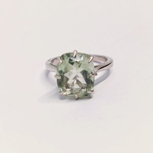 Prasiolite Ring, 925 Silver