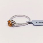 Anello con citrino e topazio bianco, argento 925