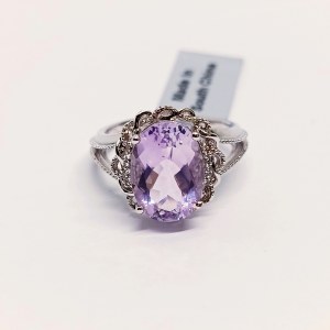 Silberring mit natürlichem Amethyst und Topas