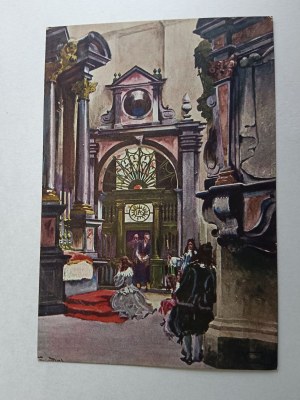 POSTCARD POLISH PAINTING TONDOS KOSSAK KRAKOW WAWEL WAWEL CHAPEL GAMRATA ON THE SIDE QUEEN MARYSIEŃKA