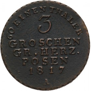 Wielkie Księstwo Poznańskie, 3 grosze 1817 A, Berlin