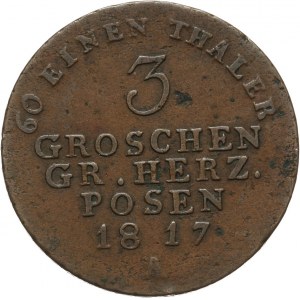 Wielkie Księstwo Poznańskie, 3 grosze 1817 A, Berlin