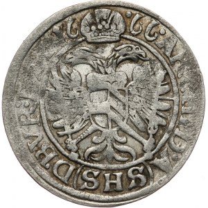 Śląsk, Leopold I 1658-1705, 3 krajcary 1666 SHS, Wrocław