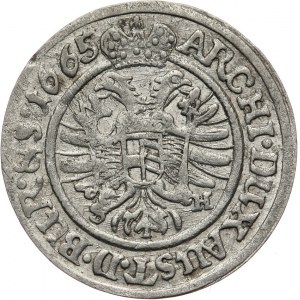 Śląsk, Leopold I 1658-1705, 3 krajcary 1665 SH Wrocław