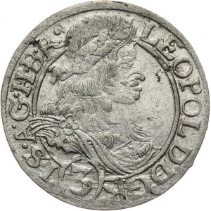 Śląsk, Leopold I 1658-1705, 3 krajcary 1666 SHS, Wrocław