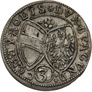 Austria, Ferdynand Karol 1632 - 1662, 3 krajcary 1650, Hall.