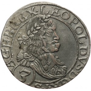Austria, Leopold I 1657-1705, 3 krajcary 1665, Wiedeń