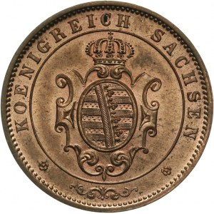 Niemcy, Saksonia, Jan V 1854 - 1873, 5 pfennige 1862 B, Drezno.