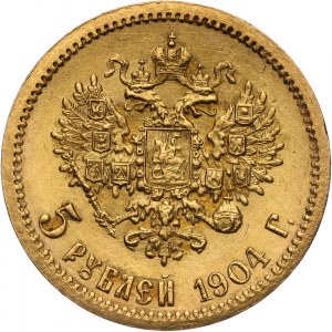 Rosja, Mikołaj II 1894-1917, 5 rubli 1904, Petersburg.