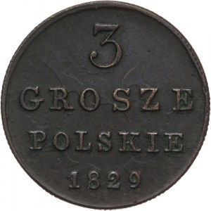 Królestwo Polskie, Mikołaj I 1825-1855, 3 grosze polskie 1829 FH, Warszawa