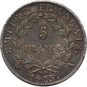 Francja, Napoleon I 1804 - 1814, 5 franków 1813, Paryż.