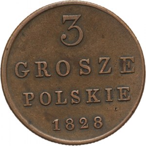 Królestwo Polskie, Mikołaj I 1825-1855, 3 grosze polskie 1828 FH, Warszawa