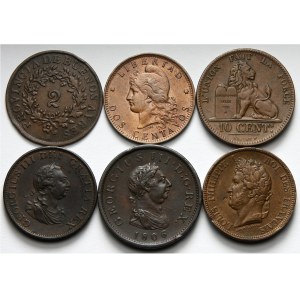 Miedziane monety, XVIII oraz XIX wiek.