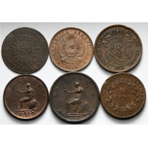 Miedziane monety, XVIII oraz XIX wiek.