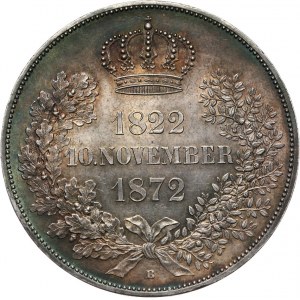 Niemcy, Saksonia, Jan V 1854 - 1873, 2 talary 1872 B, Drezno.