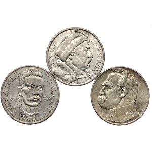 Polska, II Rzeczpospolita, 10 złotych: 1933 Traugutt, Sobieski 1934 Orzeł Legionowy, Warszawa.