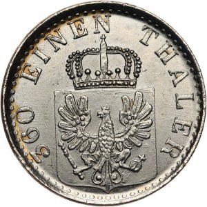 Niemcy, Prusy, Wilhelm I 1861-1888, 1 fenig 1865 A, odbitka w niklu