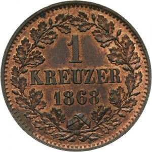 Niemcy, Badenia, Fryderyk I 1852-1907, 1 krajcar 1868, Mannheim