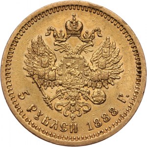 Rosja, Aleksander III 1881-1894, 5 rubli 1888 (А-Г), Petersburg